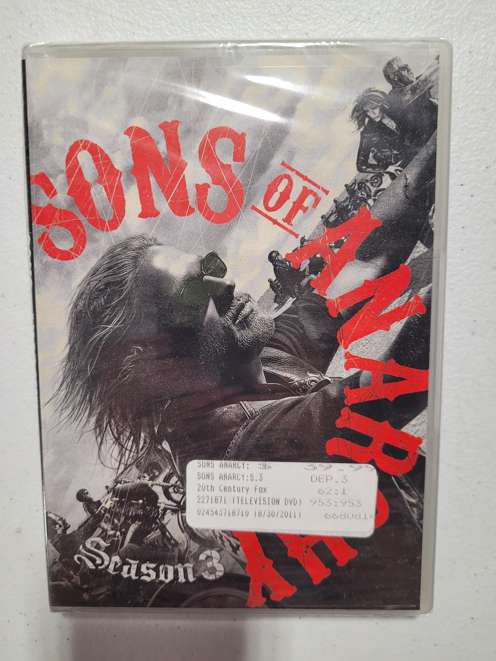 Fox Sons of Anarchy Season 3 DVD - Black, Gray & Red Artwork